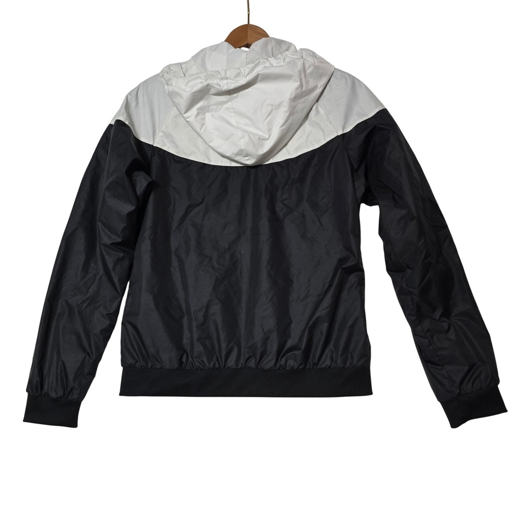 Nike Windrunner Jacket White Black Full Zip‎ Hooded Lightweight Women Size S Gym - Picture 7 of 10